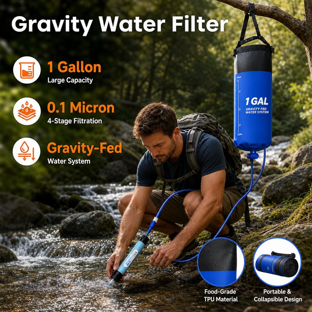 1 Gal Gravity Water Filter Bag - Outdoor Adventure Backpack recension och pris