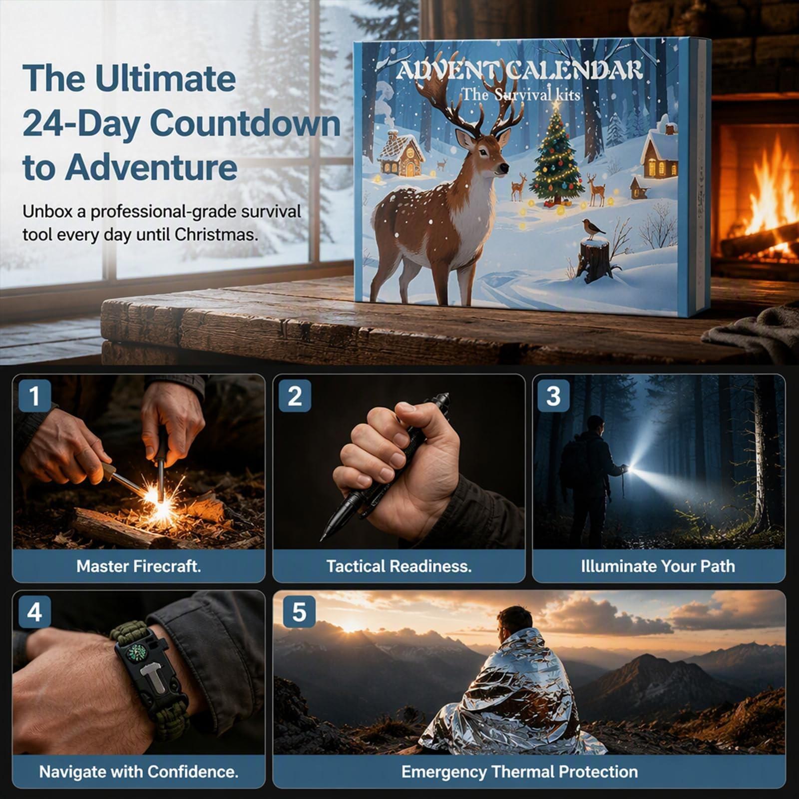 24-Day Survival Tool Christmas - Outdoor Adventure Birthday Party recension och pris